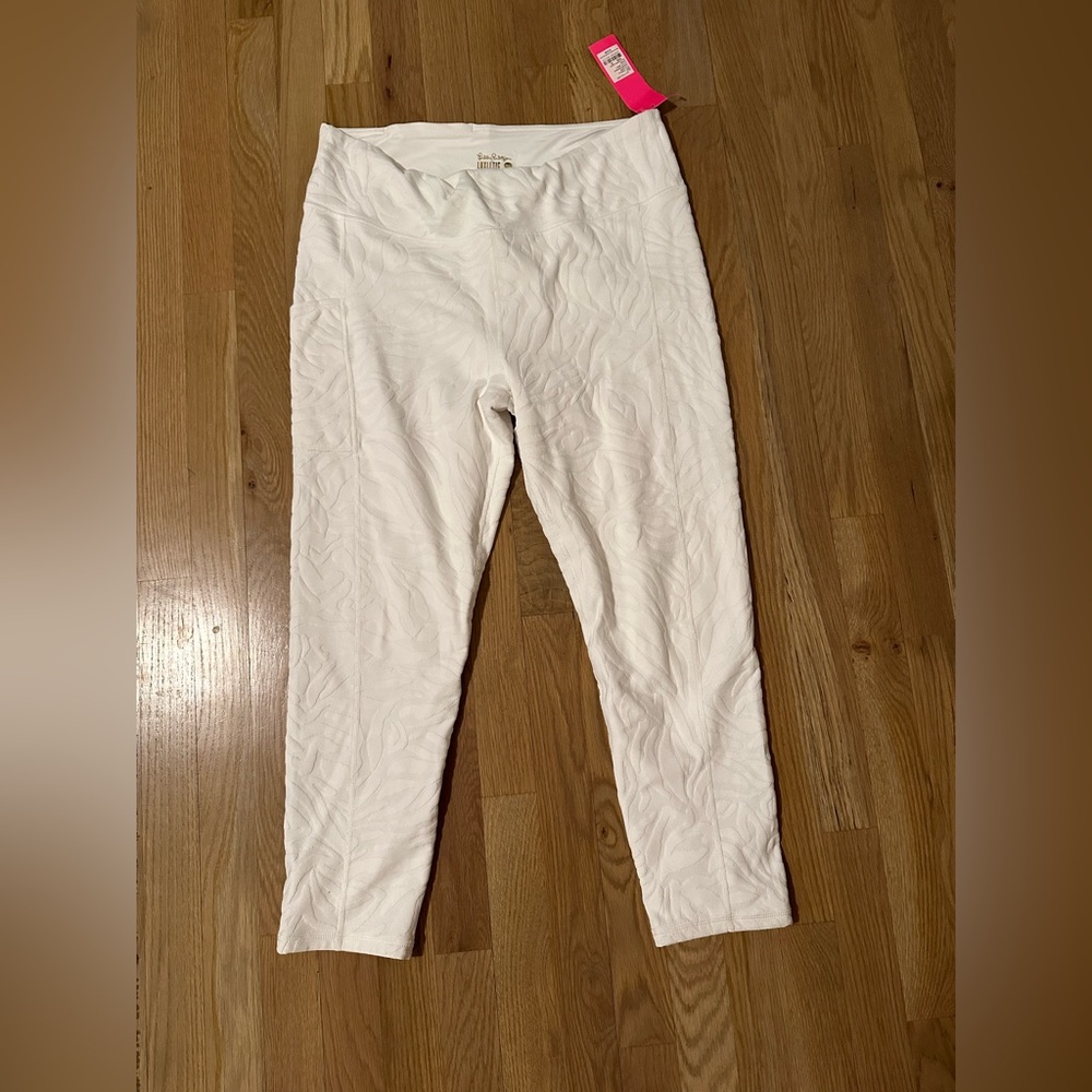Lilly Pulitzer Luxletic white leggings weekender high rise  XL NWT